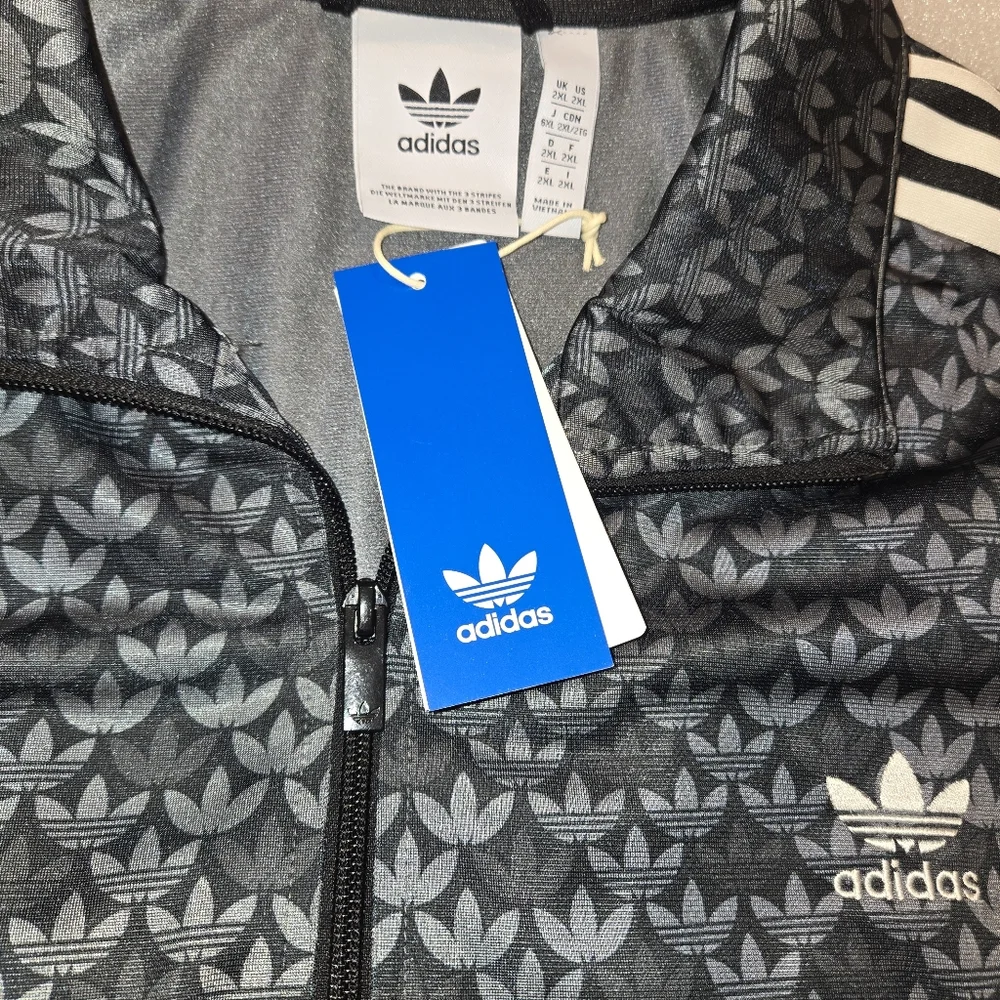 NWT-Mens Adidas Monogram Track Suit Black/Gray/White - Jacket XXL, Pants XL - Picture 12 of 12